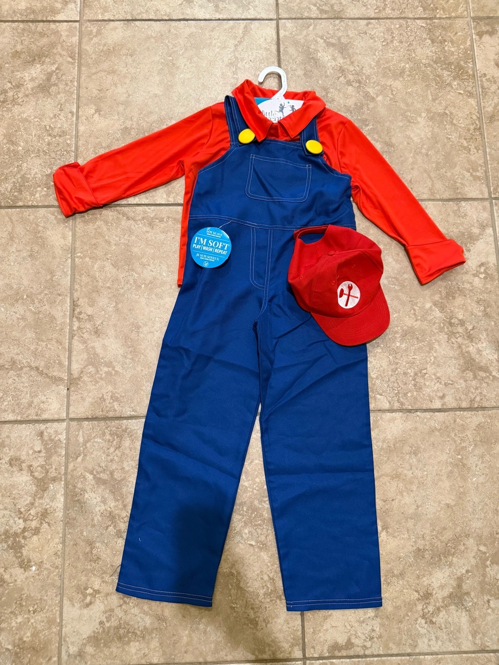 Little Adventures Mario Red Handyman Costume - Boys XL 7-9 Years